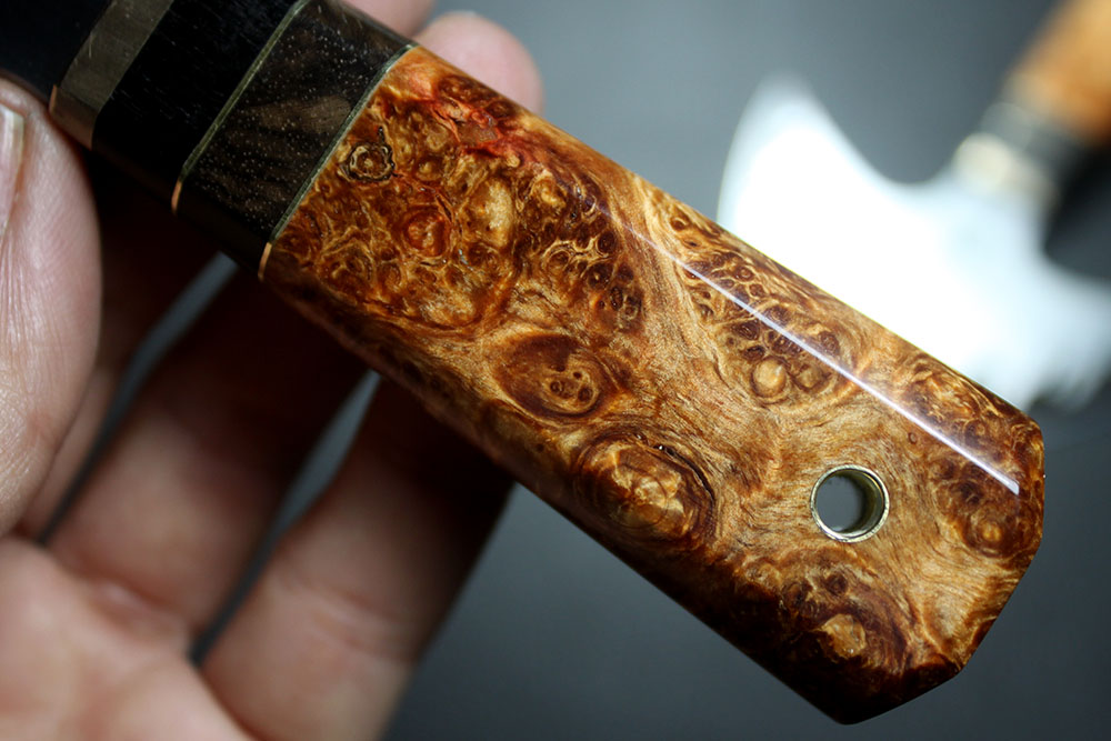 LAL Round Knife Maple burl